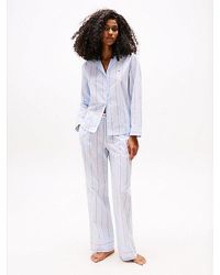 Tommy Hilfiger - Essential Gestreifte Pyjamahose Aus Popeline - Lyst