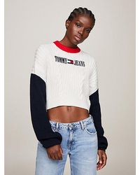 Tommy Hilfiger - Archive Color Block-Pullover mit Zopfmuster - Lyst