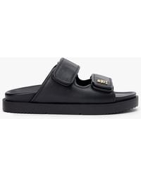 Tommy Hilfiger - Leather Th Monogram Double Strap Sandals - Lyst