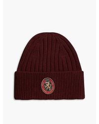 Tommy Hilfiger - Lambswool Blend Crest Rib Knit Beanie - Lyst