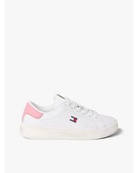 Tommy Hilfiger - Debossed Logo Cupsole Trainers With Leather - Lyst