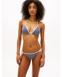Tommy Hilfiger - Essential Print Halterneck Triangle Bikini Top - Lyst