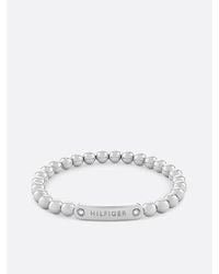 Tommy Hilfiger - Perlen-Armband Aus Edelstahl Mit Logo - Lyst