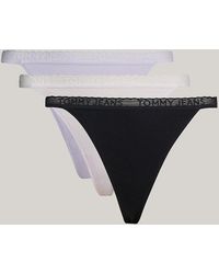 Tommy Hilfiger - 3-pack Repeat Logo Lace Tanga Thongs - Lyst