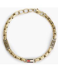 Tommy Hilfiger - 3D Flag-Plated Chain-Link Bracelet - Lyst