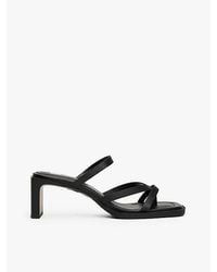 Tommy Hilfiger - Leren Sandaal Met Blokhak - Lyst