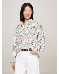 Tommy Hilfiger - Th Monogram Print Relaxed Shirt - Lyst