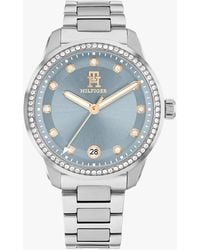 Tommy Hilfiger - Th Monogram Blue Dial Bracelet Watch - Lyst