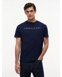 Tommy Hilfiger - Linear Logo Jersey T-shirt - Lyst