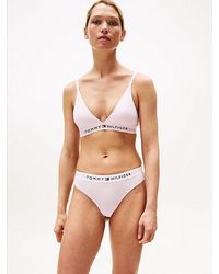 Tommy Hilfiger - Unlined Logo Underband Triangle Bra - Lyst