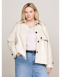 Tommy Hilfiger - Curve Single Breasted Short Trench Coat - Lyst