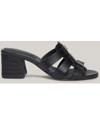 Tommy Hilfiger - Rope Block Heel Cage Leather Sandals - Lyst