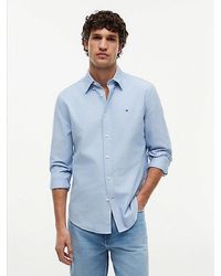 Tommy Hilfiger - Heritage Oxford Solid Regular Long Sleeve Shirts,preppy Navy/desert Sky Solid Xx-large - Lyst