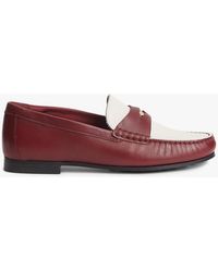 Tommy Hilfiger - Th Monogram Leather Penny Loafers - Lyst