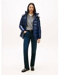 Tommy Hilfiger - Shiny Water Repellent Down Puffer Coat - Lyst