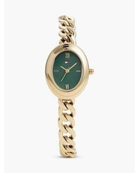 Tommy Hilfiger - Oval Dial-Plated Bracelet Watch - Lyst