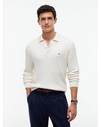 Tommy Hilfiger - Cable Knit Polo Jumper - Lyst