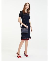 Tommy Hilfiger Sweaterjurk Met Signature-zoom - Blauw