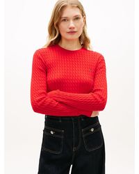Tommy Hilfiger - Fine Cable Knit Crew Neck Jumper - Lyst