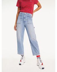 Tommy Hilfiger Stonewashed Broek In Utility-stijl - Blauw