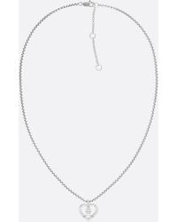 Tommy Hilfiger - Stainless Steel Th Monogram Heart Necklace - Lyst