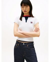 Tommy Hilfiger - Tommy Badge Henley Ribbed Slim T-Shirt - Lyst