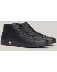Tommy Hilfiger - Logo Lace-up Leather Trainers - Lyst