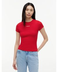 Tommy Hilfiger - Logo Ribbed Slim T-Shirt - Lyst