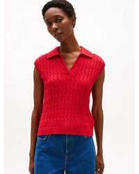 Tommy Hilfiger - Polo De Punto Trenzado Sin Mangas - Lyst