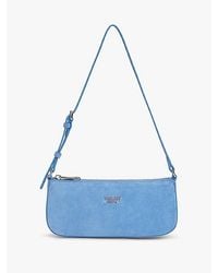 Tommy Hilfiger - Suede Metal Logo Shoulder Bag - Lyst