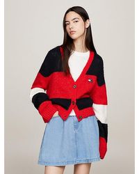 Tommy Hilfiger - Cropped Fit Cardigan in Color Block - Lyst