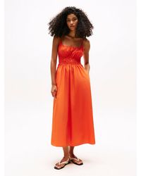 Tommy Hilfiger - Smock Scoop Neck Maxi Dress - Lyst
