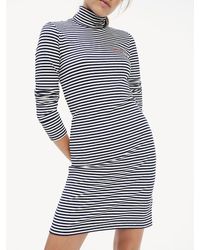 Tommy Hilfiger Ribgebreide Fitted Jurk - Wit