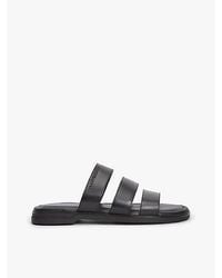 Tommy Hilfiger - Debossed Logo Strap Leather Sandals - Lyst