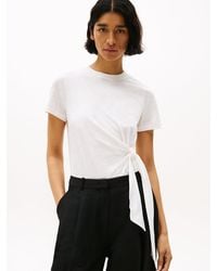 Tommy Hilfiger - T-Shirt À Col Ras-Du-Cou Et Nœud Sur Le Côté - Lyst