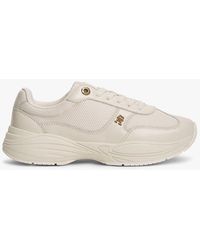 Tommy Hilfiger - Th Monogram Mixed Texture Leather Trainers - Lyst