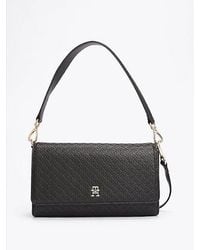 Tommy Hilfiger - Schoudertas Met Th-Monogram En Reliëf - Lyst