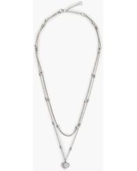 Tommy Hilfiger - Stainless Steel Heart Charm Layered Necklace - Lyst