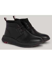Tommy Hilfiger - Leather Chunky Hybrid Boots - Lyst