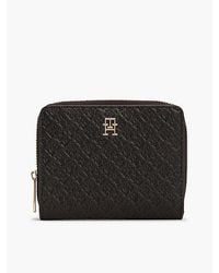 Tommy Hilfiger - Hilfiger Icon Debossed Zip-Around Flap Wallet - Lyst