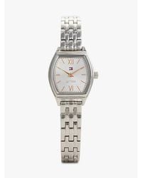 Tommy Hilfiger - Square Dial Stainless Steel Chain-Link Watch - Lyst