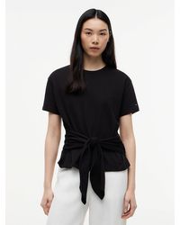 Tommy Hilfiger - Self-Tie Textured Relaxed Crew Neck T-Shirt - Lyst
