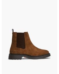 Tommy Hilfiger - Suede Embossed Cleat Chelsea Boots - Lyst