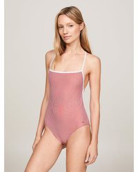 Tommy Hilfiger - Print Square Neck One-piece Swimsuit - Lyst