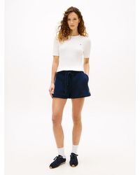 Tommy Hilfiger - Logo Embroidery Terry Sweat Shorts - Lyst