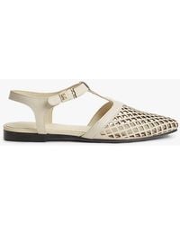 Tommy Hilfiger - Cutout Leather T-Bar Buckle Sandals - Lyst