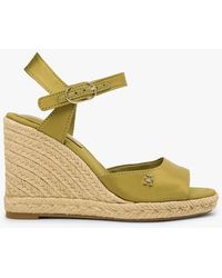 Tommy Hilfiger - Satin Th Monogram Wedge Espadrilles - Lyst