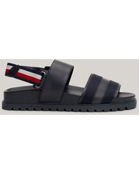 Tommy Hilfiger - Elevated Leather Strappy Sandals - Lyst