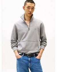 Tommy Hilfiger - Sweatshirt Met 1/4-Rits En Geborduurde Vlag - Lyst