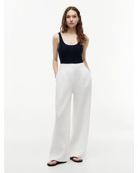 Tommy Hilfiger - Linen Blend Tailored Wide Leg Trousers - Lyst
